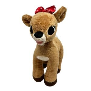 Build A Bear BAB Rudolph The Red-Nosed Reindeer 11" Clarice Plush with Red Bow